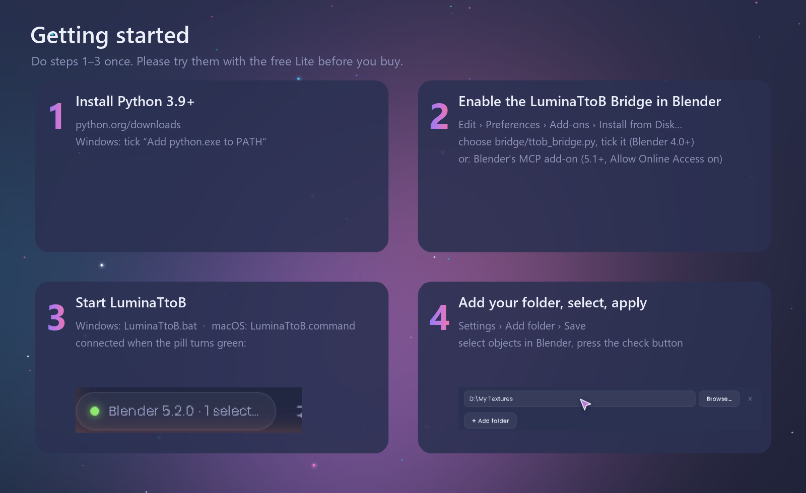 Getting started in 4 steps